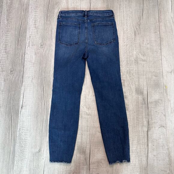 1.State Med Wash Blue Jean Denim Pants Women's 28 High Rise Skinny Raw Hem Work - Picture 5 of 7